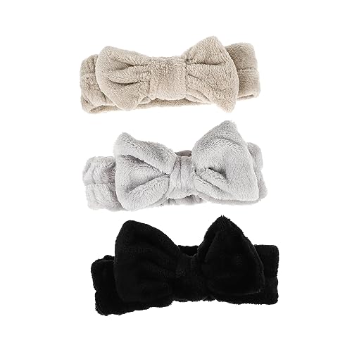 WRITWAA 3stücke Korallen Fleece Bowknot Haarband Stirnband Für Damen Gesicht Waschen Make-up Haar Accessoires Für Erwachsene Und Mädchen von WRITWAA