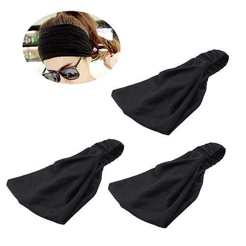 WRITWAA 3stücke Yoga Stirnband Damen Rutschfeste Elastische Sport Haarbänder Für Yoga Fitness Und Aktivitäten Atmungsaktiv Und Schweißabsorbierend Schwarz von WRITWAA