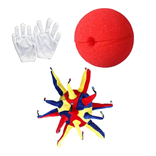 WRITWAA Karnevalsclownanzug Hut Nase 3-teilig Cosplay Partykleid Kostüme für Erwachsene Jungen und Mädchen WRITWAA Karnevalsclownanzug Hut Nase 3-teilig Cosplay Partykleid Kostüme für Erwachsene Jungen und Mädchen von WRITWAA