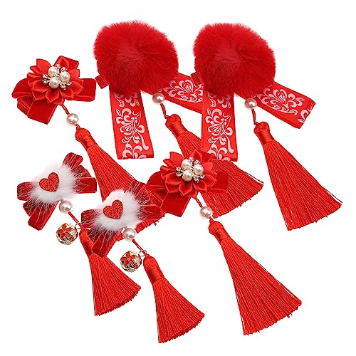 WRITWAA 3paare Haarspange Mit Quaste Und Plüschball Haarnadel Für Junge Mädchen Und Frauen Baumelnde Quaste Haarspange Für Cosplay Und Party Passend Zu Verschiedenen Frisuren Und von WRITWAA