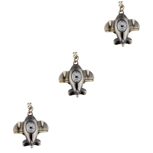 WRITWAA 3st Kreative Taschenuhr Schlüsselanhänger Flugzeugmodell Schlüsselanhänger Ansehen Herren Taschenuhr Taschenuhr-schlüsselanhänger Mechanische Taschenuhr Antike Taschenuhrkette von WRITWAA