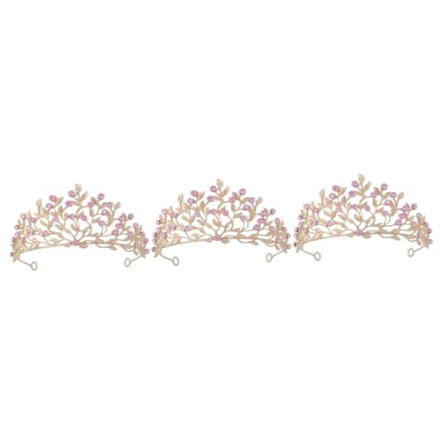 WRITWAA 3st Krone Stirnbänder Haarschmuck Für Die Hochzeit Haarschmuck Für Bräute Hochzeits-tiara Tiaras Tiara Für Frauen Rosa Strass Stirnband Braut Europäisch Und Amerikanisch von WRITWAA