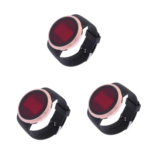 WRITWAA 3stücke Digital Armbanduhr Aus Pu-Leder Für Herren Und Damen Modische Sportuhr Mit Touchscreen Unisex Für Sportaktivitäten Und Freizeit Schwarz von WRITWAA