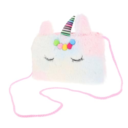 WRITWAA 3stücke Einzelheiten Zur Produktbezeichnung Neuer Titel Einhorn Plüsch Umhängetasche Für Süße Geldbörse Und Crossbody Bag Freizeit-Tasche Für Mädchen Für Täglichen von WRITWAA