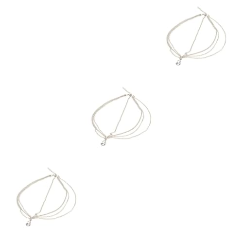 WRITWAA 3st Stirnkette Hochzeit Stirnband Braut Stirnband Juwelenbesetzte Stirnbänder Für Damen Juwelenbesetztes Stirnband Hochzeitshaarschmuck Für Frauen Schmuck Kopfbedeckung Weiß von WRITWAA