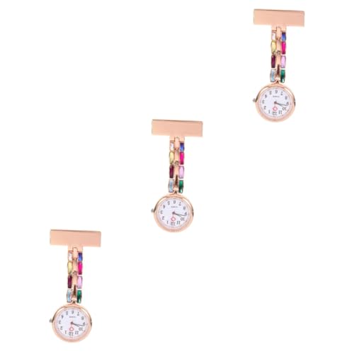 WRITWAA 3st Taschenuhr Hängende Reversuhr Clip Ansehen Gebraucht Digitaluhr Für Frauen Pflege Rucksack Ansteck-Armbanduhr Schnappuhr Clip-Uhr Uhr Mit Einziehbarem Revers Fob Abs von WRITWAA