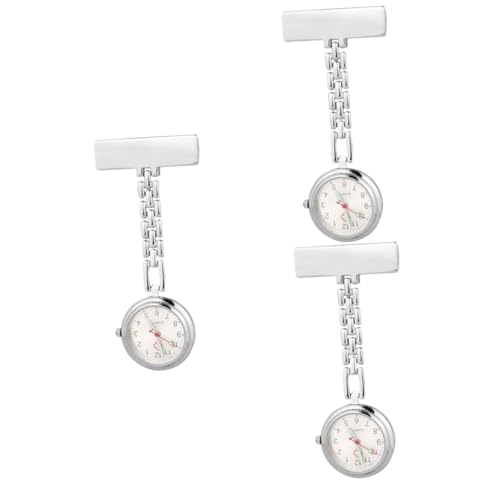 WRITWAA 3st Uhr Aus Zinklegierung Taschenuhren Für Herren Digitaluhren Für Damen Klassische Retro-taschenuhr Pflegeuhr Digitale Taschenuhr, Runde Taschenuhr Mann Hängende Uhr Stift Silver von WRITWAA