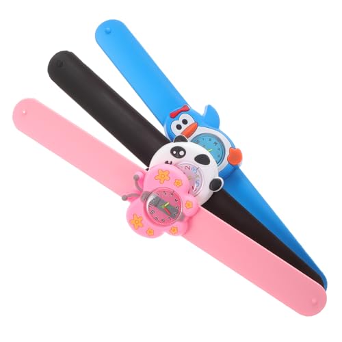 WRITWAA 3St Zeichentrickuhr für Kinder Schlagarmband etikettenhalter zum Klemmen lernuhr Kinder kinderlernuhr Digitaluhr Armbänder schöne Uhr für Kinder Cartoon-Uhr Kristall Anschauen Gurt von WRITWAA