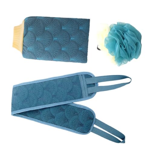 WRITWAA 3stücke Badetuch Duschstreifen Und Rückenziehstreifen Für Tiefenreinigungswerkzeug Inklusive Bade-duschball Und Rückenreinigungsstreifen von WRITWAA