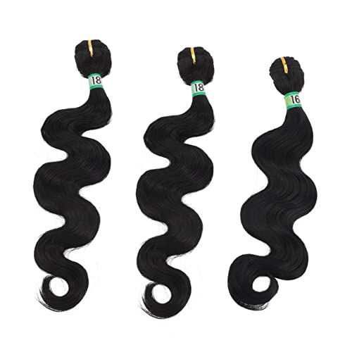 WRITWAA 3stücke Body Wave Haar Bündel Aus Chemiefasern Für Frauen Färbbar Und Blondierbar Natürliche Schwarze Brasilianische Haarverlängerungen Für Styling von WRITWAA