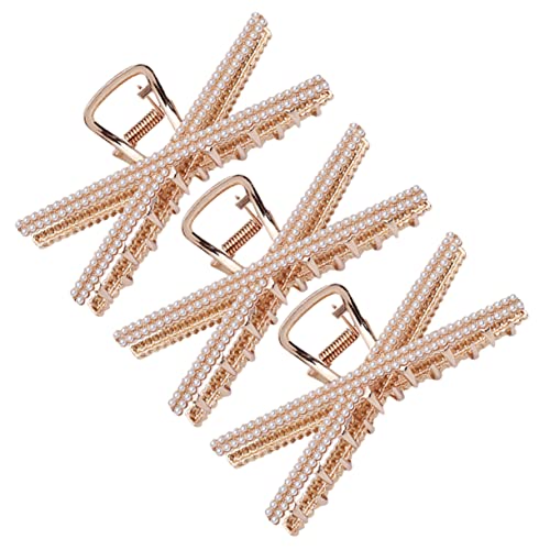 WRITWAA 3stücke Haarspangen Mit Perlen Perlenhaarspangen Haarklammern Haarschmuck Für Frauen Und Mädchen Rutschfest Täglicher Gebrauch von WRITWAA
