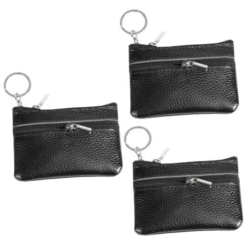 WRITWAA 3stücke Handtasche Für Damen Multifunktionale Geldbörse Aus Pu Reißverschluss Aufbewahrungstasche Für Münzen Geld Und Schlüssel Leicht Und Stilvoll Schwarz von WRITWAA