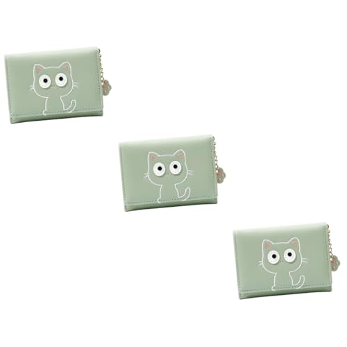 WRITWAA 3stücke Kleine Katzen Geldbörse Für Damen Pu Geldbeutel Mit Süßem Katzenstickerei Multifunktionaler Kartenhalter Münzgeldbeutel Für Lehrer Schüler Und Büroangestellte von WRITWAA