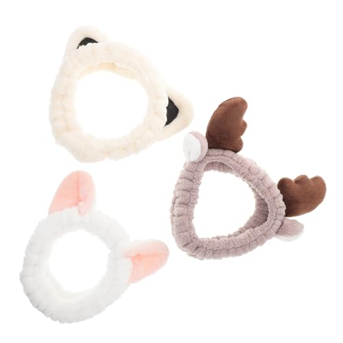 WRITWAA 3stücke Stirnbänder Für Gesichtswaschen Make-up Und Hautpflege Weiche Bänder in Tierdesign Katze Tiger Für Mädchen Und Frauen von WRITWAA