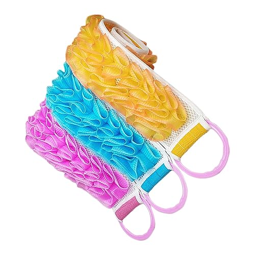 WRITWAA 3stücke Thickened Handtuch Doppelseitige Rückenstreifen Für Effektives Peeling Gelb Blau Robuste Badetücher Für Sanfte Reinigung Und Entspannendes Duscherlebnis von WRITWAA