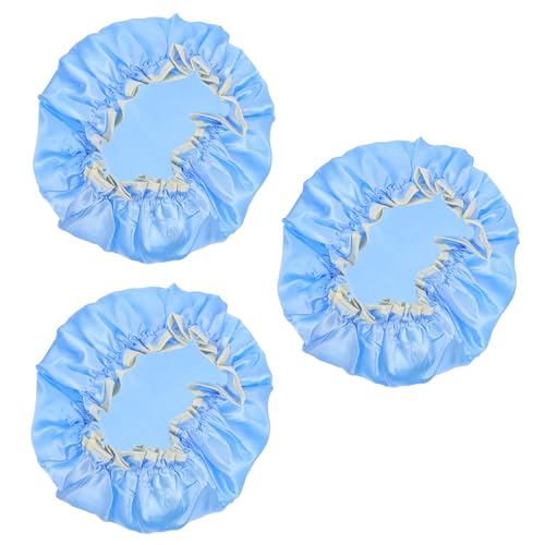 WRITWAA 3stücke Wasserdichte Duschhaube Doppellagig Wiederverwendbar Für Damen Schöne Badehaube Aus Peva Material Zum Schutz Der Frisur Beim Duschen von WRITWAA
