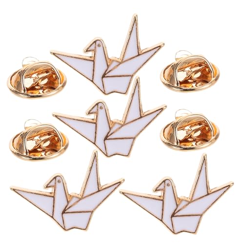 WRITWAA 4 Origami Broschen Robustem Zinklegierung Kreative Cartoon Anstecknadeln Vielseitige Schmuckpins für Rucksäcke Kleidung und Accessoires von WRITWAA