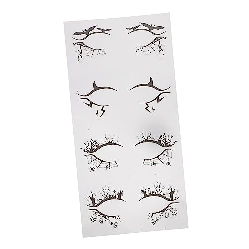 WRITWAA 4 Paare Halloween Augen Make Up Aufkleber Temporäre Eyeliner Sticker mit Fledermaus und Spinnenmotiven Make Up Tool für Rollenspiele und Fotoshootings von WRITWAA