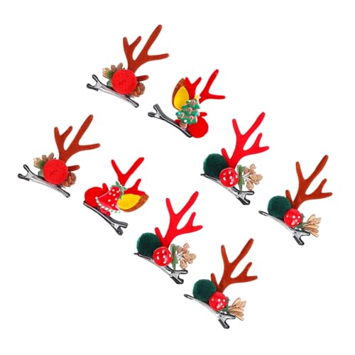 WRITWAA 4 Paare Weihnachts Haarspangen für Mädchen Niedliche Hirschgeweih Haarschmuck Weihnachtliche Rentier Haarclips Vielseitige Xmas Antler Hair Accessories für Damen von WRITWAA
