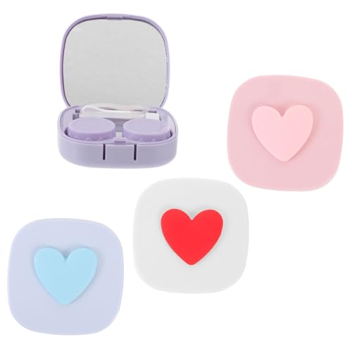 WRITWAA 4sätze Kontaktlinsenbehälter Süßes Etui Kontaktlinsen-aufbewahrungsbox Filigrane Linsenbox Kleine Linsenbox Exquisiter Kontaktlinsenhalter Augenlinsen-Organizer von WRITWAA