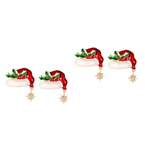WRITWAA 4 Stck Teiliges Weihnachtsbroschen Langlebiger Legierung mit Funkelndem Design Anstecker für Kleidung Festliche Accessoires für Damen und Herren für Weihnachtsfeiern und von WRITWAA