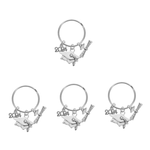 WRITWAA 4stücke Abschluss Schlüsselanhänger Kreatives Design Mit Bachelor-mütze Langlebig Und Praktisch Zur Graduierung Dekorativer Schlüsselring Für Studierende von WRITWAA