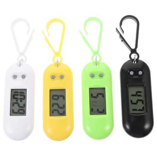 WRITWAA Mini-stoppuhr Schlüsselanhänger Uhr 4 Uhren Schlüsselanhänger Prüfung Elektronische Uhren Taschenformat Zum Aufhängen Oder Anklipsen Stilvolles Zufällige Farbe von WRITWAA