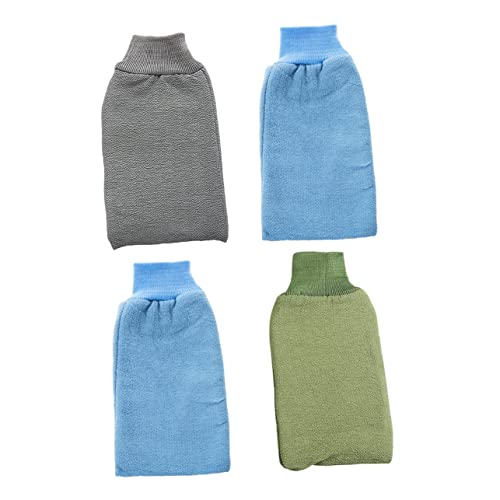 WRITWAA 4 Stück Badetuch Duschhandschuh reinigungstuch Handschuh zum Duschen dusche reinigungshandschuh Badehandschuh Zufällige Farbe von WRITWAA