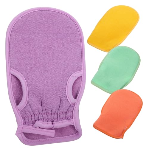 WRITWAA 4 Stück Badetuch Handschuhe Zum Duschen Fausthandschuh Schrubbhandschuhe Badeschuhe Waschen Schrubben Peeling Badhandschuhe Badehandschuh Bathhandschuh Handschuhdusche Handtuch von WRITWAA