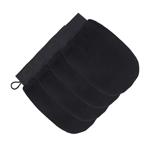 WRITWAA 4 Stück Badetuch Peeling Badewanne Duschhandschuh Handschuhe Frauen Baumwolle Fausthandschuh Badehandschuhe Schrubbhandschuhe Duschtücher Viskosefaser Black von WRITWAA
