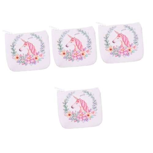 WRITWAA 4stücke Kleiner Einhorn Geldbeutel Für Damen Tragbare Reißverschluss Geldbörse Mit Einzigartigem Design Für Reisen Schlüssel Münzen Und Kreditkarten Leicht Und Praktisch von WRITWAA