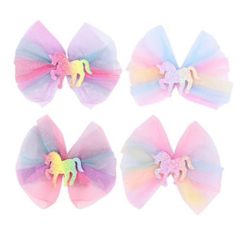 WRITWAA 4 Stück Einhorn Haarclips Für Kinder Bunte Haarspangen Für Mädchen Fantastisches Haarschmuck Zubehör Für Partys Und Alltag Strapazierfähige Haarnadeln Mit Einzigartigem Design von WRITWAA