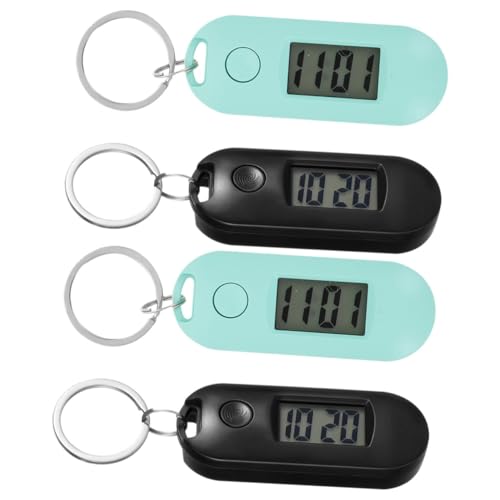 WRITWAA 4 Stück Elektronische Uhr Schlüsselanhänger Untersuchungsuhren Schlüsselanhänger Digitale Uhren Studentenuhren Clip On Uhren Krankenschwesteruhren Stummschaltungsuhren von WRITWAA