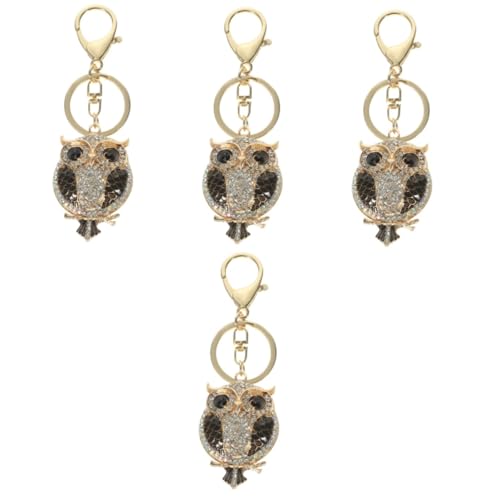 WRITWAA 4stücke Eulenförmiger Schlüsselanhänger Mit Glitzerstein Tragbarer Taschenanhänger Dekorativer Schlüsselring Für Frauen Zum Muttertag Vielseitig Für Taschen Und Rucksäcke von WRITWAA