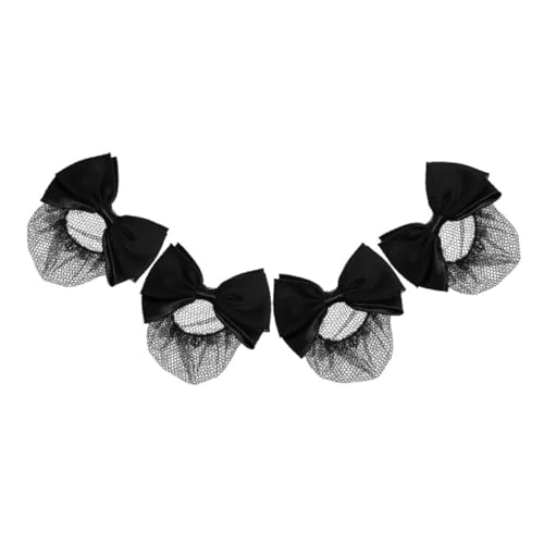 WRITWAA 4 Stück Federclip Schmetterlingskopf Blumen Haarknotenhalter Für Frauen Schleife Dutt Haarnetz Snood Duttnetze Haarnetze Für Frauen Dutt Haarnetze Für Dutts Haarnetz Mit von WRITWAA
