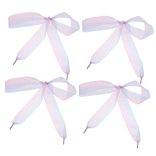 WRITWAA 4 Stück Flache Organza Schnürsenkel mit Elegantem Farbverlauf Lange Schneegarn Schnürbänder für Damen Sneaker Sportschuhe und Modische Freizeitschuhe von WRITWAA