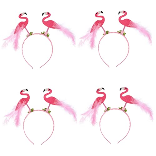 WRITWAA 4 Stück Flamingo-Stirnband Gefälligkeiten für Junggesellinnenabschied Make-up-Stirnband Hüte Stirnbänder für Männer Kostümzubehör Stirnband für Karneval Cosplay Requisiten bilden von WRITWAA