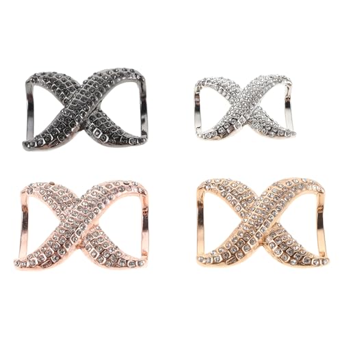WRITWAA 4 Stück Funkelnde Rings mit Vollrhinestones Vielseitige Schal Buckle für Damen Stilvolle Accessoires für von WRITWAA