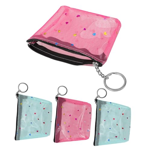 WRITWAA 4stücke Kleine Transparente Geldbörse Mit Reißverschluss Kleine Brieftasche Für Damen Geldbeutel Clipper Damen Clutch Geldhalter Für Frauen von WRITWAA