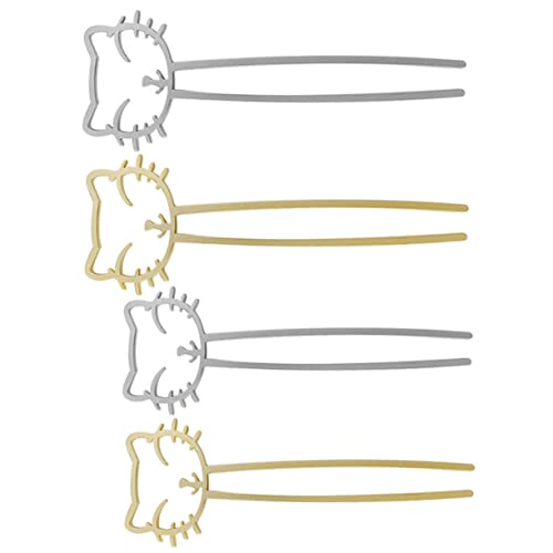 WRITWAA 4stücke Haarstäbchen Für Frauen Katzenform Haaraccessoires Haar Stäbchen Für Mädchen Süße Haar Styling Werkzeug Für Verschiedene Frisuren von WRITWAA