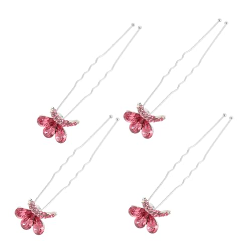 WRITWAA 4 Stück Haarnadeln Schmuck Haarnadeln Ausgefallenes Abschlussball Accessoire Gast Kleine Kommunion Strass Dekorative Schmetterling Hochzeit Blume Haar Frauen Form Blau Fein von WRITWAA