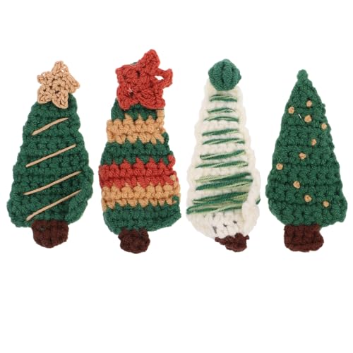 WRITWAA 4 Stück Haarspange Haarschmuck Clips Stifte Weihnachtshaarspangen Für Frauen Zubehör Weihnachts-schnapphaarspangen Baum Gestrickte Haarspangen Für Weihnachten Garn von WRITWAA