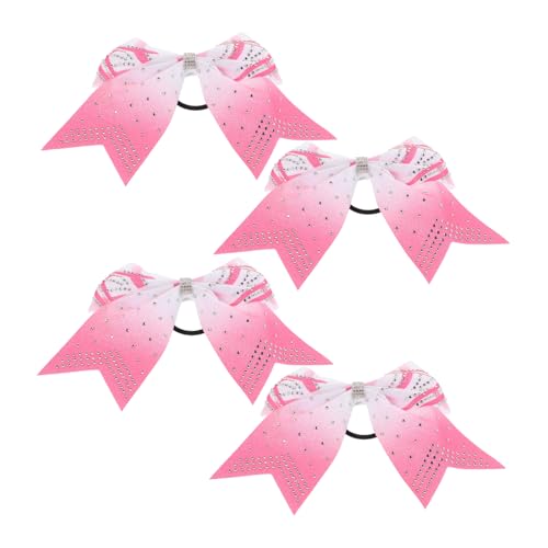WRITWAA 4 Stück Haarspange Mit Schwalbenschwanzschleife Jubelbögen Für Mädchen Cheerleading-bögen Für Mädchen Cheerleading-zeug Mädchen Haarschleifen Cheerleader-bögen Polyester Rosa von WRITWAA