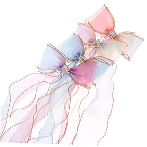 WRITWAA 4stücke Haarschleifenclip Aus Band Mit Schleifen Für Mädchen Haarspange Mit Farbverlauf Kopfschmuck Für Alltagsoutfit Und Anlässe von WRITWAA