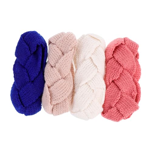 WRITWAA 4stücke Strickstirnband Für Damen Winter Ohrenwärmer Häkelhaarband Wrap Elastisch Unisex Tragen von WRITWAA