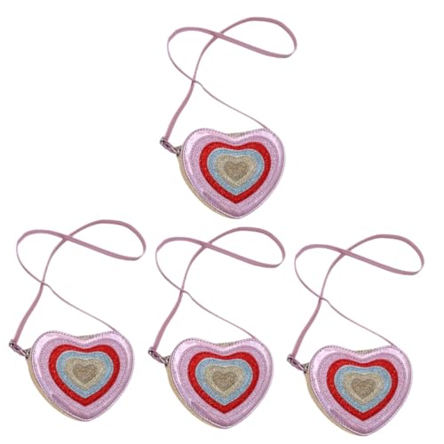WRITWAA 4stücke Herz Handtasche Für Mädchen Glitzer Umhängetasche Herzform Crossbody Tasche Langlebig Und Vielseitig Als Geldbörse Oder Schultertasche Für Goldfarben von WRITWAA