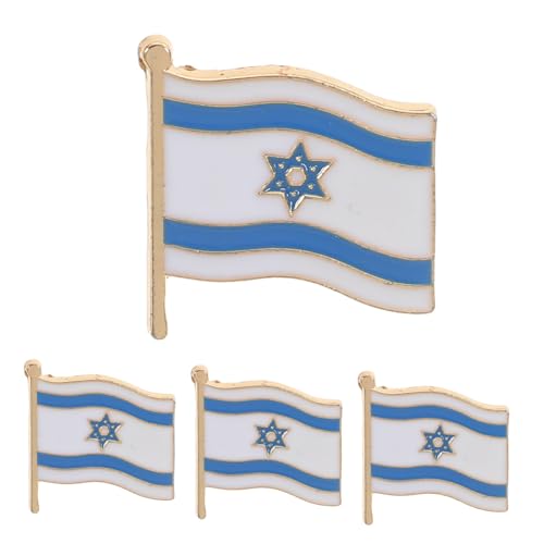 WRITWAA 4 Stück Israel Flaggen Anstecknadeln Kreative Patriotische Broschen für Feierlichkeiten Multifunktionale Abzeichen für Kleidung Rucksäcke und Formelle Anlässe von WRITWAA