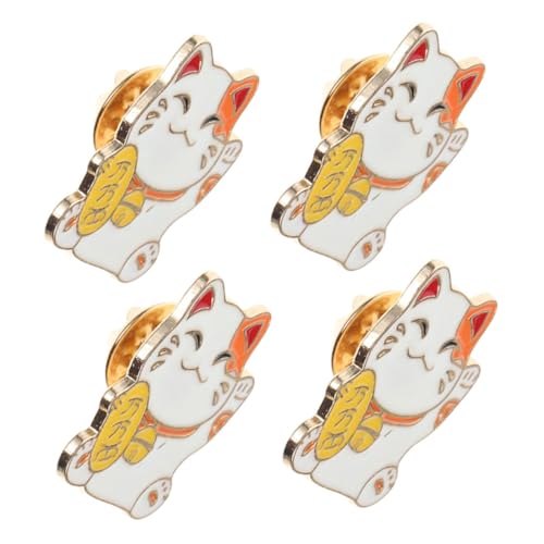 WRITWAA 4stücke Katzen-anstecker Glückskatzen-brosche Japanische Katzenbrosche Cartoon-tier-anstecker Deko-anstecker Für Hüte Rucksäcke Kleidung Taschen von WRITWAA
