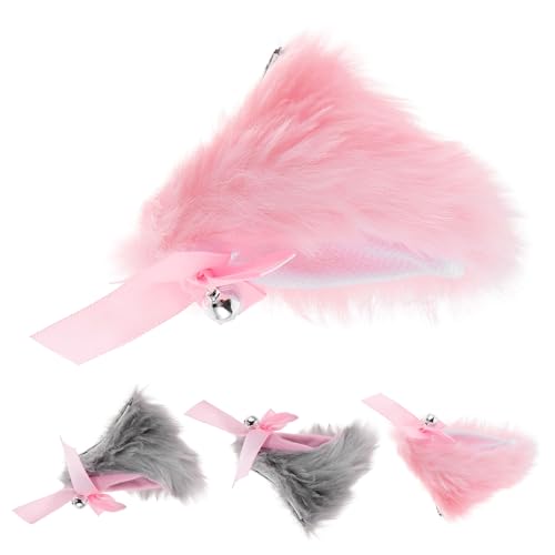 WRITWAA 4 Stück Katzenohren-Haarspangen, Halloween, Fuchsohren, Haarspangen, Frauen, pelziges Kätzchen, Kopfbedeckung, Haarnadeln, Katzenhaarnadel, Weihnachtsfeier-Dekoration, Cosplay-Kostümzubehör von WRITWAA