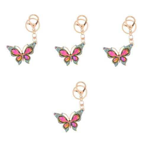 WRITWAA 4 Stück Kristall-Schmetterling-schlüsselanhänger Schlüsselringe Schlüsselanhänger Aus Metall Zur Dekoration Hängendes in Schmetterlingsform Taschenanhänger von WRITWAA